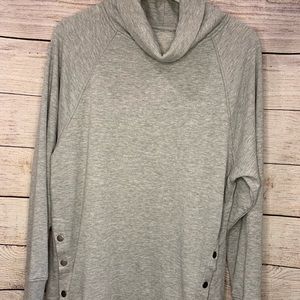 Maurice’s grey cowl neck button detail tunic